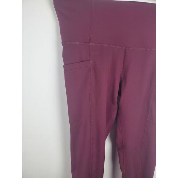 Apana Leggings Womens XS Mid Rise Skinny Leg Pockets Burgundy Athletic Yoga - Picture 3 of 6
